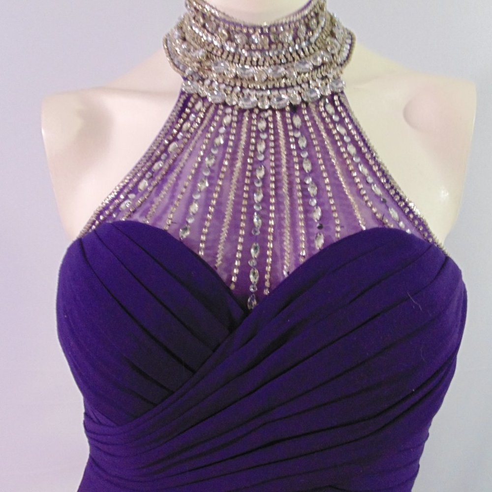 Jovani Short Cocktail Dress  COLOR :Purple  Size 2 - Picture 3 of 4